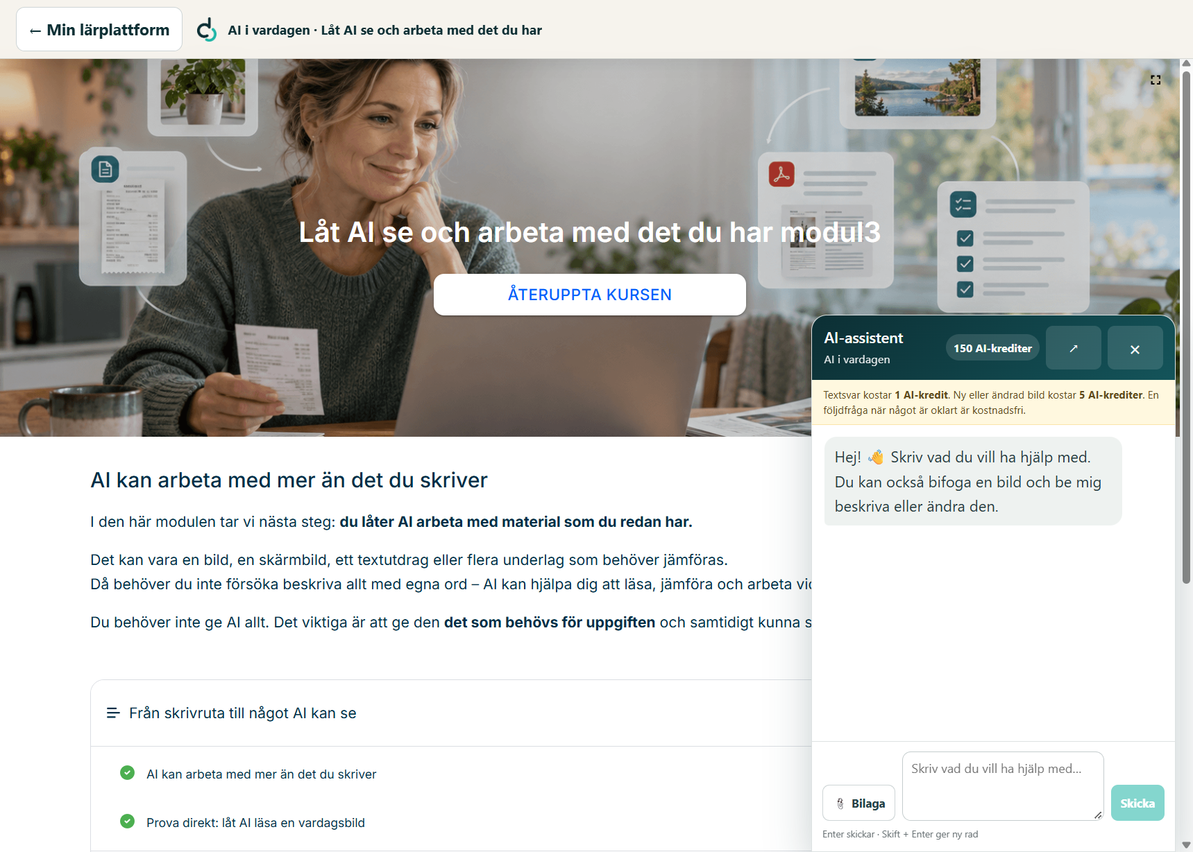 Kursmodul med AI-assistent